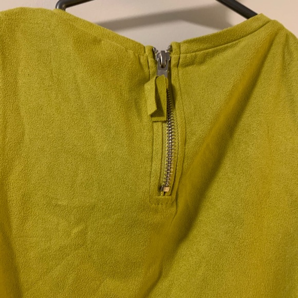 Lime Green Suede Crop Top - S - Picture 2 of 4